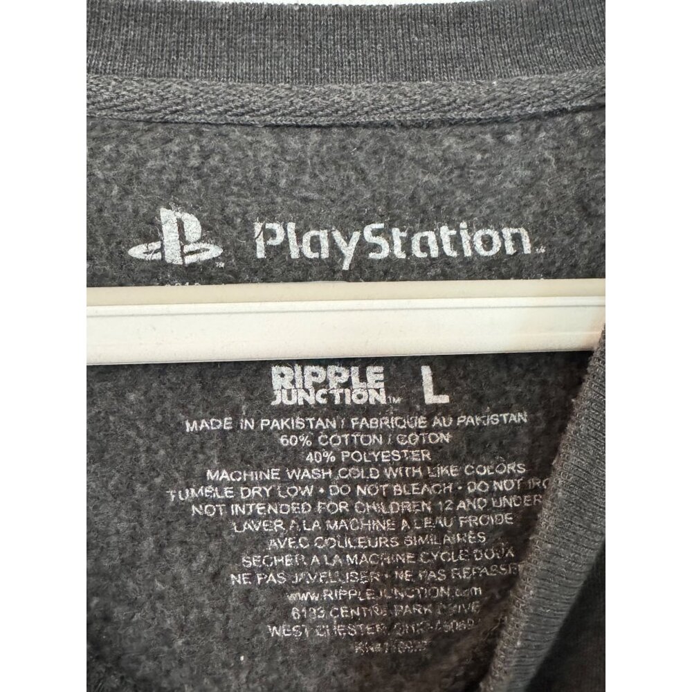 PlayStation Holiday Crewneck Sweater Mens Size L Gray Retro Gaming Sweater - Picture 4 of 6